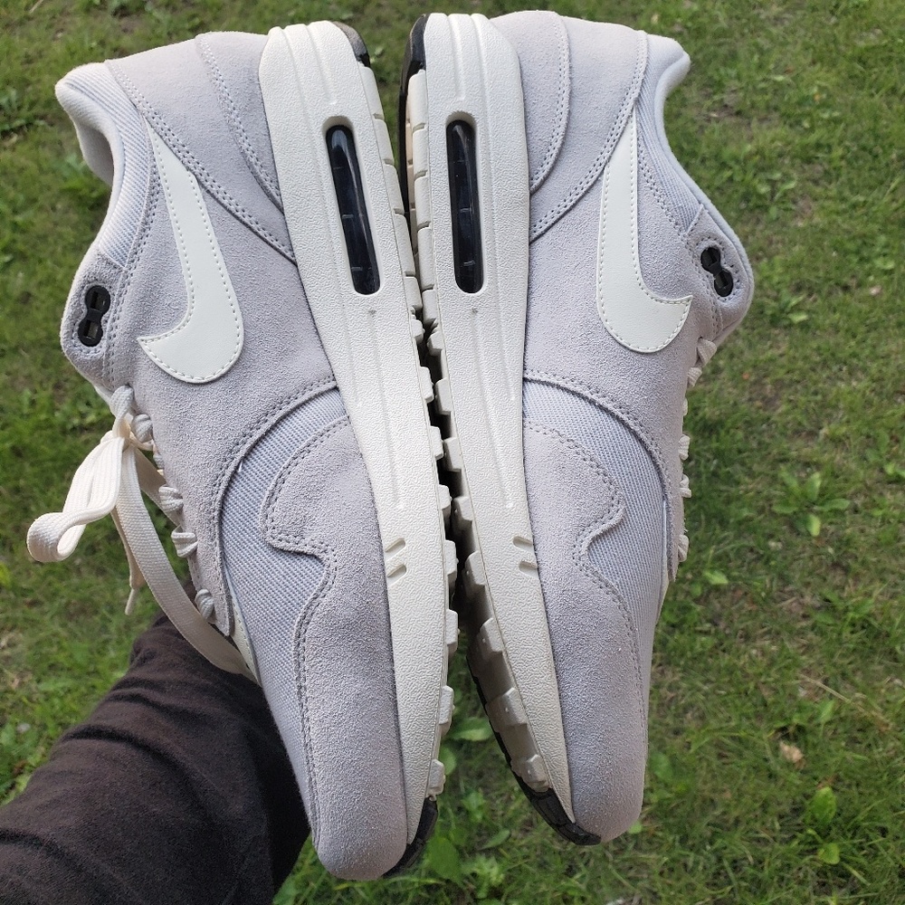 Air Max 1 Premium Pure Platinum Mini Swoosh sz12.5 - Picture 6 of 8